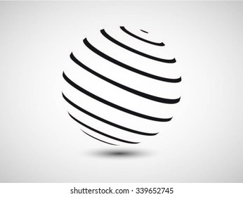 Esferas listradas abstratas.Design do vetor da esfera.Elementos de design de logotipo.