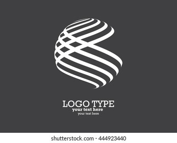Abstract striped spheres.Sphere vector design.Logo design elements.