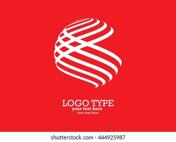 Abstract striped spheres.Sphere vector design.Logo design elements.