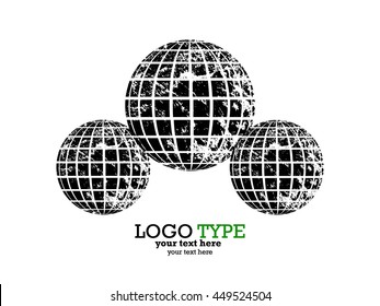 Abstract striped spheres.Sphere vector design.Logo design elements.