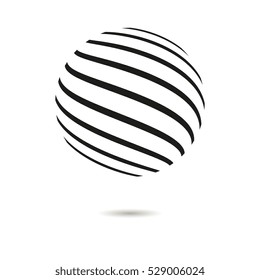 Abstract striped spheres.Sphere vector design.Logo design element.