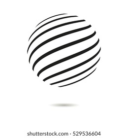 Abstract striped spheres.Sphere vector design.Logo design element.