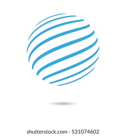 Abstract striped spheres.Sphere vector design.Logo design element.