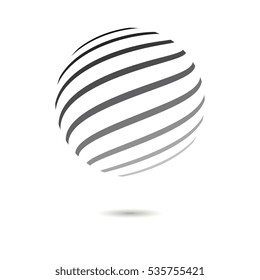 Abstract striped spheres.Sphere vector design.Logo design element.