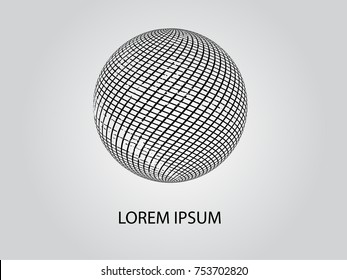 Abstract striped spheres.Sphere vector design.Logo design elements.