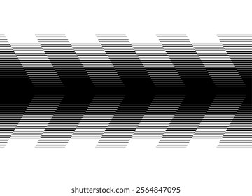 Abstract striped stripe with arrows, black on a white background. Modern vector pattern. black and white design element.  Trendy background.
