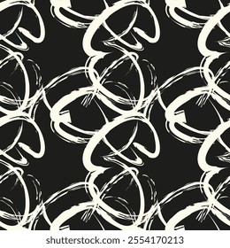 Abstract striped texture with bold monochrome waves. Creative background with blots. Decorative design with distortion effect.