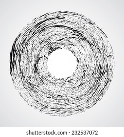 Abstract Striped Texture in Circle Form. Decorative Element for Your Design.