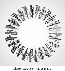 Abstract Striped Texture in Circle Form. Decorative Element for Your Design.
