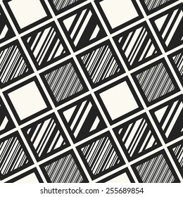 Abstract striped textured block background. Seamless pattern. Vector.