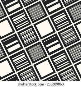 Abstract striped textured block background. Seamless pattern. Vector.