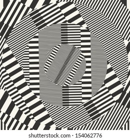 Abstract striped textured geometric background. Vector.