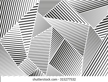 Abstract striped textured geometric background. Vector pattern line illustration. Black and white stripes 
