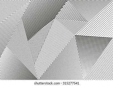 Abstract striped textured geometric background. Vector pattern line illustration. Black and white stripes 