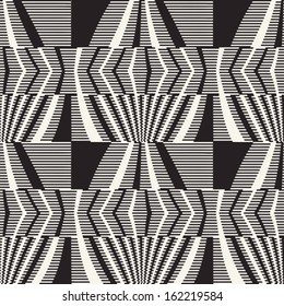 Abstract striped textured geometric ornament. Seamless pattern. Vector.