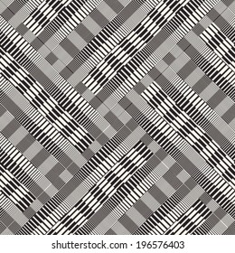 Abstract striped textured geometric ornament. Seamless pattern. Vector.