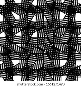 Abstract striped textured geometric pattern. Vector Background.