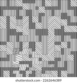Abstract striped textured geometric pattern. Line Art Pattern.
