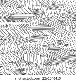 Abstract striped textured geometric pattern. Line Art Pattern.