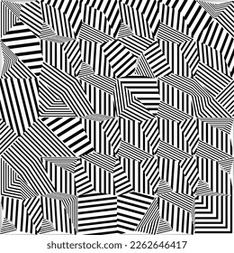 Patrón geométrico abstracto de rayas texturadas. Vector.