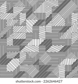 Patrón geométrico abstracto de rayas texturadas. Patrón de arte de línea.