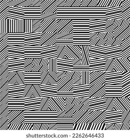 Abstract striped textured geometric pattern. Vector.