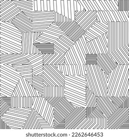 Abstract striped textured geometric pattern. Line Art Pattern.