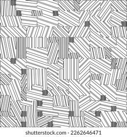Abstract striped textured geometric pattern. Line Art Pattern.