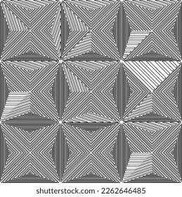 Abstract striped textured geometric pattern. Line Art Pattern.