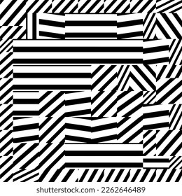 Patrón geométrico abstracto de rayas texturadas. Vector.