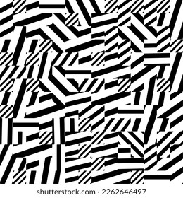 Abstract striped textured geometric pattern. Vector.