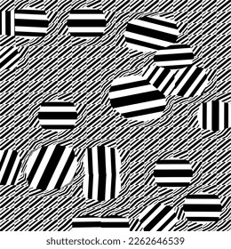 Abstract striped textured geometric pattern. Vector.