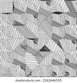 Abstract striped textured geometric pattern. Line Art Pattern.