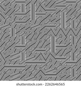 Patrón geométrico abstracto de rayas texturadas. Vector.