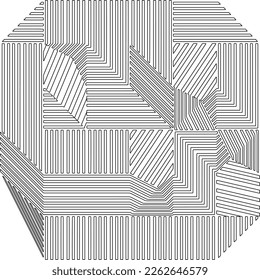 Patrón geométrico abstracto de rayas texturadas. Patrón de arte de línea.