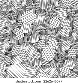 Abstract striped textured geometric pattern. Line Art Pattern.