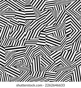 Abstract striped textured geometric pattern. Vector.