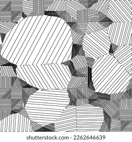 Abstract striped textured geometric pattern. Line Art Pattern.