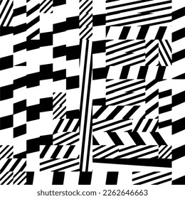 Abstract striped textured geometric pattern. Vector.