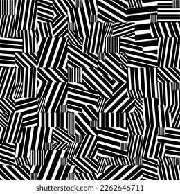 Abstract striped textured geometric pattern. Vector.
