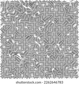 Abstract striped textured geometric pattern. Vector.
