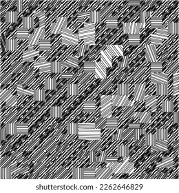 Patrón geométrico abstracto de rayas texturadas. Patrón de arte de línea.
