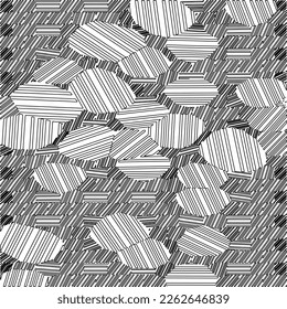 Abstract striped textured geometric pattern. Line Art Pattern.