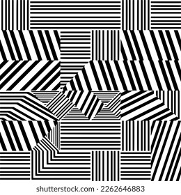Patrón geométrico abstracto de rayas texturadas. Vector.