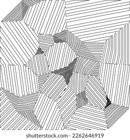Abstract striped textured geometric pattern. Line Art Pattern.