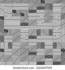 Patrón geométrico abstracto de rayas texturadas. Patrón de arte de línea.