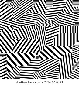 Abstract striped textured geometric pattern. Vector.