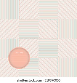 Abstract striped textured geometric pattern. Vector Background with circular cutout space for text.