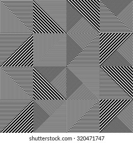 Abstract striped textured geometric pattern. Vector Background.