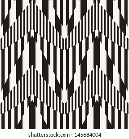 Abstract striped textured geometric seamless pattern. Vector.